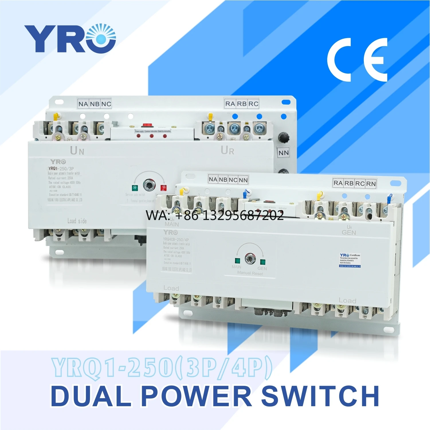 

Double-Power Automatic Transfer Switch 200 Amp 300A Auto Changeover Switch ATS