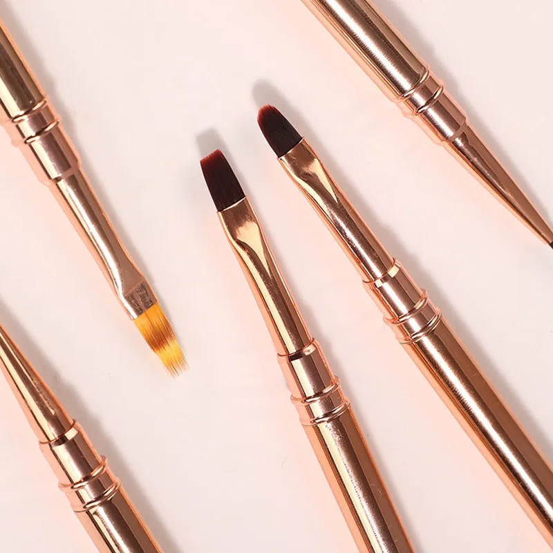 1/12개 골드 네일 아트 브러쉬 다이아몬드 그라데이션 네일 브러쉬 라인 페인팅 브러쉬 네일 크리스탈 아크릴 라이너 드로잉 펜