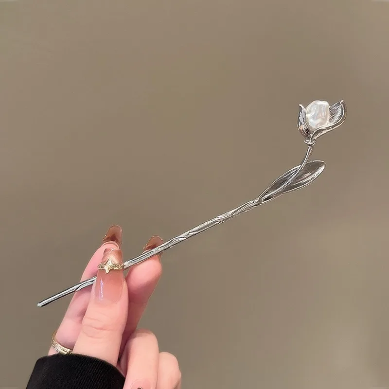 أنيقة مزاجه نمط ثلاثي الأبعاد الأزهار النساء سبيكة خوذة دبوس الشعر حفلة شيونغسام Hanfu موضة مطابقة أغطية الرأس