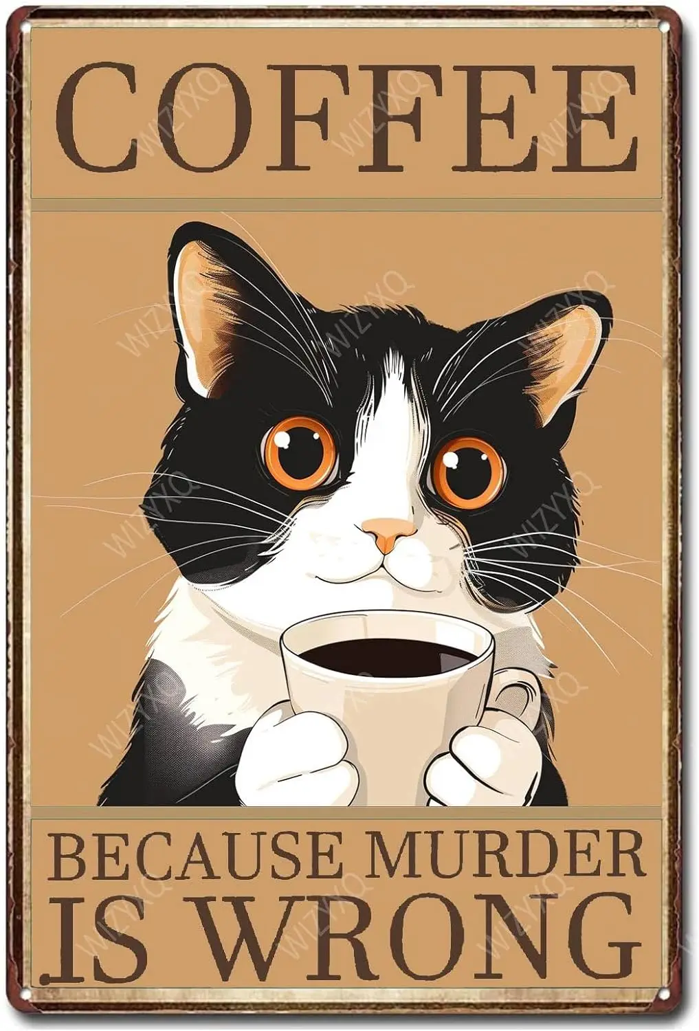 Metal işaretleri kahve çünkü katil yanlış inek kedi işareti eski ev ofis mutfak Bar Cafe için alüminyum tabela bahçe duvar D