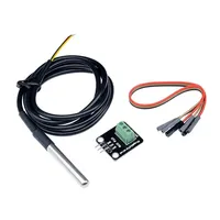DS18B20 Temperature Sensor Module Kit Waterproof 100CM Digital Sensor Cable Stainless Steel Probe Terminal Adapter For Arduino