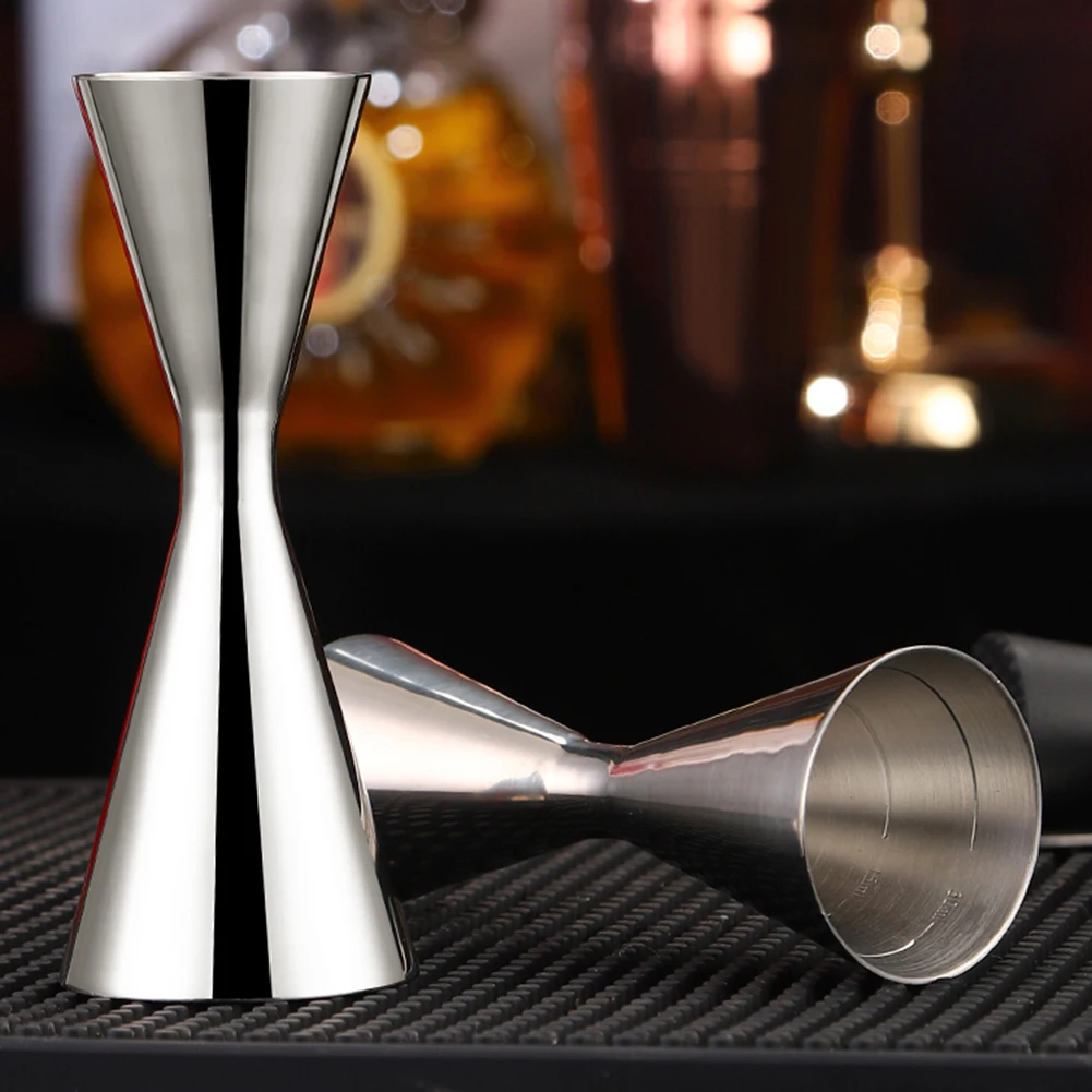 Stainless Steel Cocktail Jigger, Medição dupla cabeça, ferramenta Home Bar Party Club, 30 45ml, 1 2oz