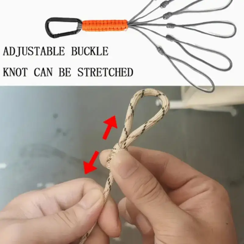 المنسوجة يدويا Paracord المفاتيح النايلون حبل أدوات البقاء في الهواء الطلق متعددة الوظائف المظلة حبل هوك أداة تعليق
