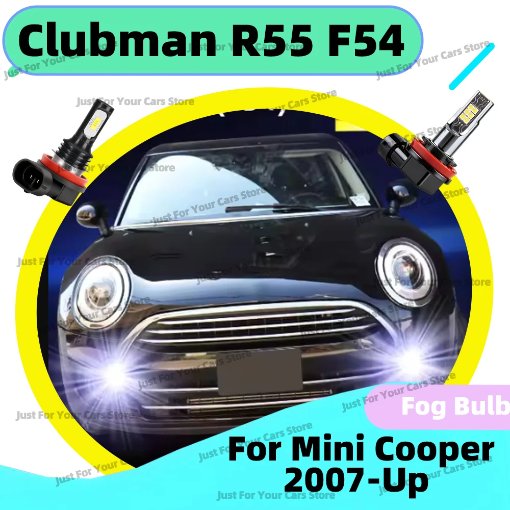 2Pcs LED Fog Lamp Light Bulbs For Mini Cooper Clubman R55 F54 2007-2015-Up Car Front Fog Lamp 6000K White / 3000K Yellow Replace