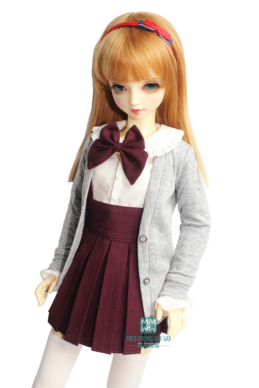 BJD zubehör puppe kleidung mädchen kleid passt 60cm 1/3 BJD SD010 13 puppe mode schlinge gefaltetes rock student tragen