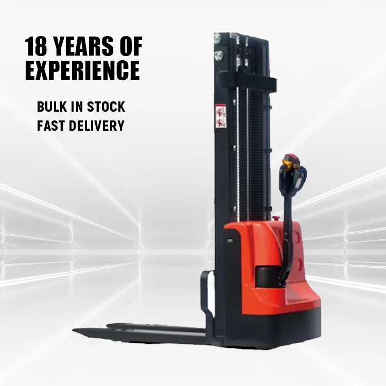 2000Kg walkie-talkie narrow hydraulic pallet stacker retractor household and warehouse forklift all-electric self-disassembly