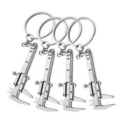 4 Uds Mini llavero de calibrador aleación Vernier Real llavero de calibrador reglas portátiles pequeñas herramientas de medición llavero colgante
