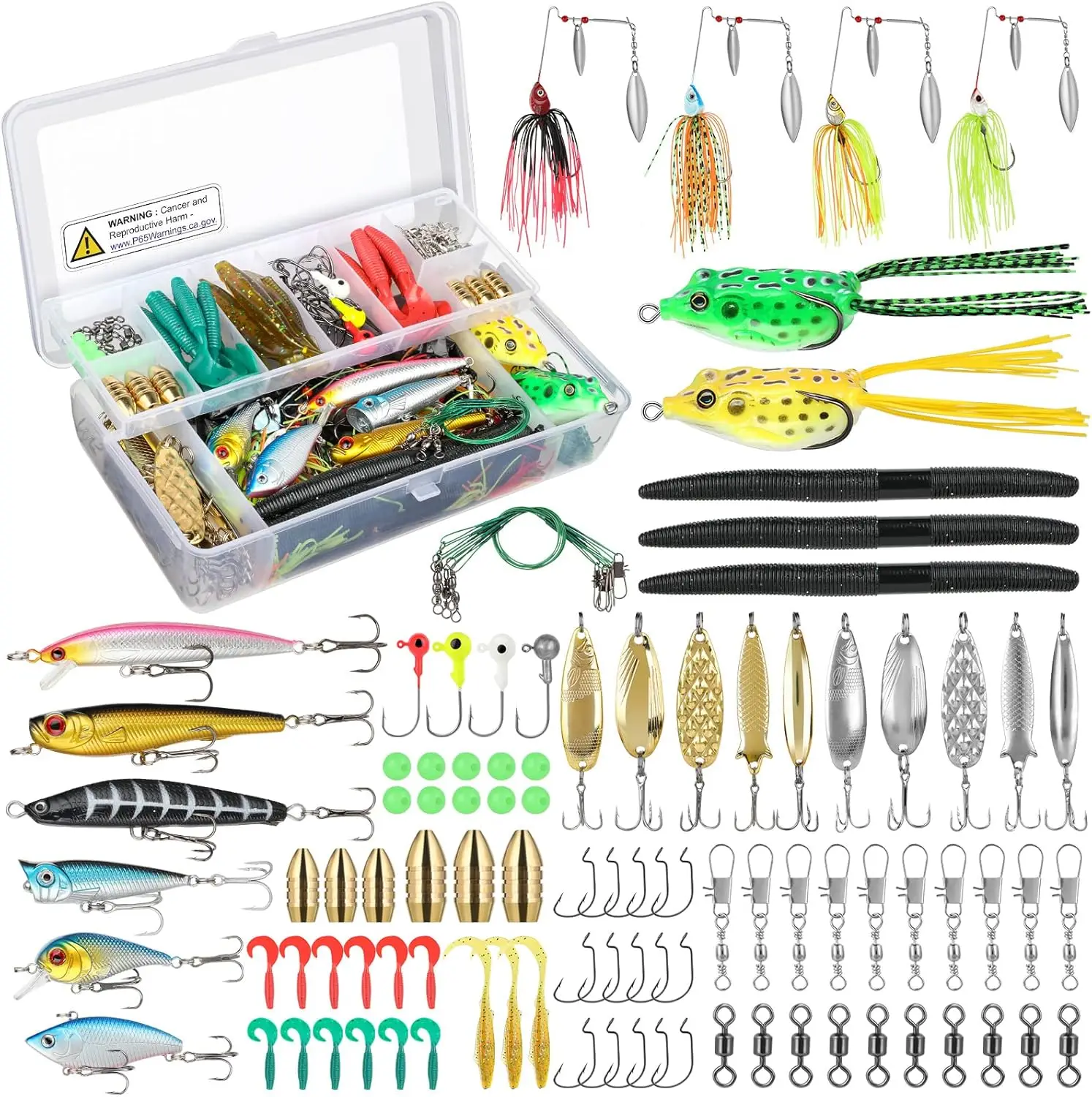 Fishing Lures Baits Tackle Including Crankbaits, Spinnerbaits, Plastic Worms, Jigs, Topwater Lures