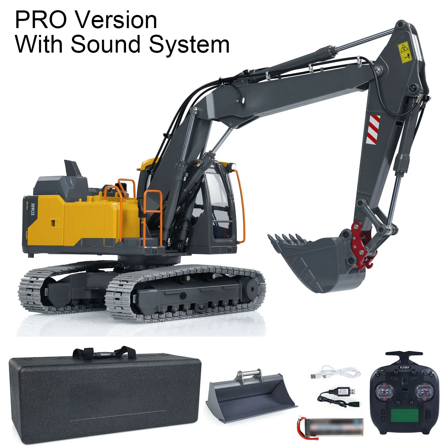 1/14 Scale EC160 RC Excavator Modified 3-Section Arm Hydraulic Digger Painted Finished CNC Remote Control Car Trucks Toys Model 