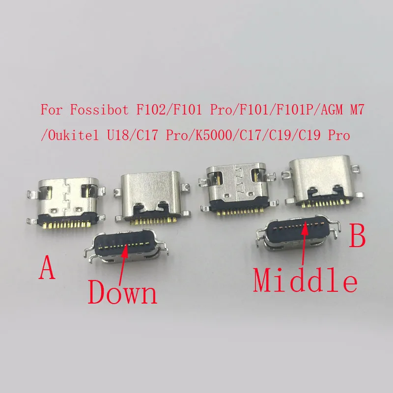 2-100Pcs Connector Plug USB Charger Port Type C Charging Dock For AGM M7 Fossibot F102 F101 F101P Oukitel U18 C17 Pro K5000 C19