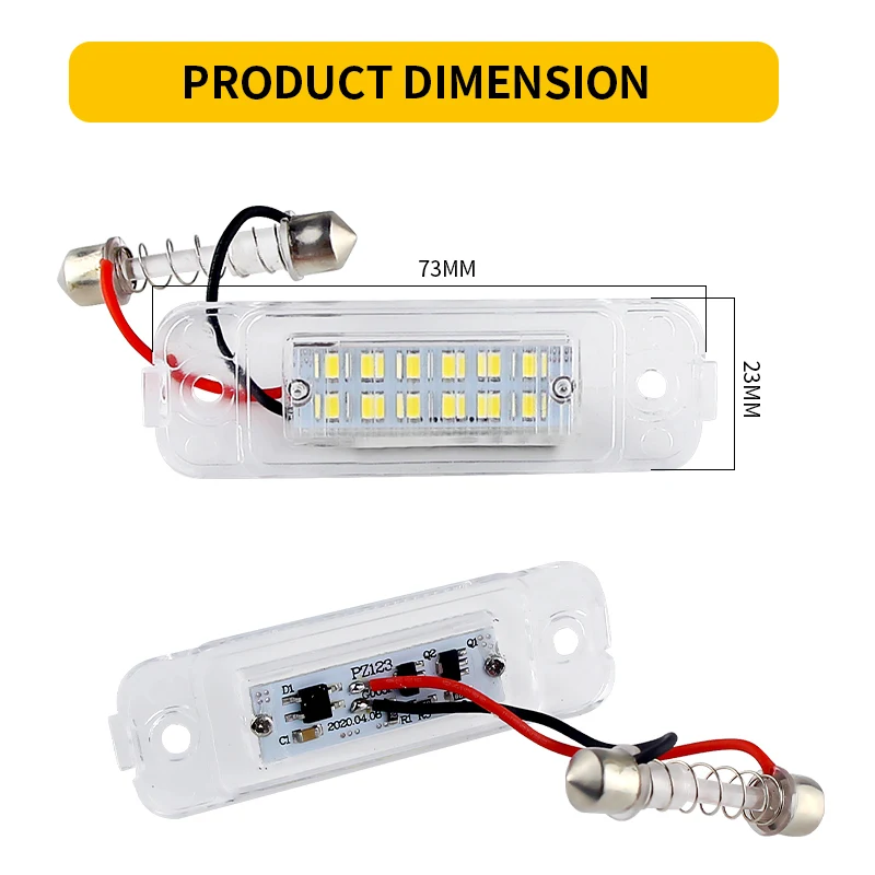 2PCS for Mercedes ML-Class W163 1998 1999 2000 2001 2002 W164 2006 2007 2008 2009 2010 LED Number License Plate Light