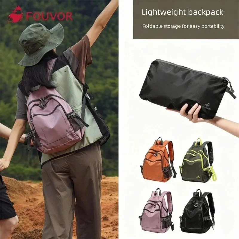 

Сверхлегкий складной водонепроницаемый рюкзак Fouvor, женский небольшой спортивный рюкзак с несколькими карманами, уличные походные дорожные сумки 3037-05