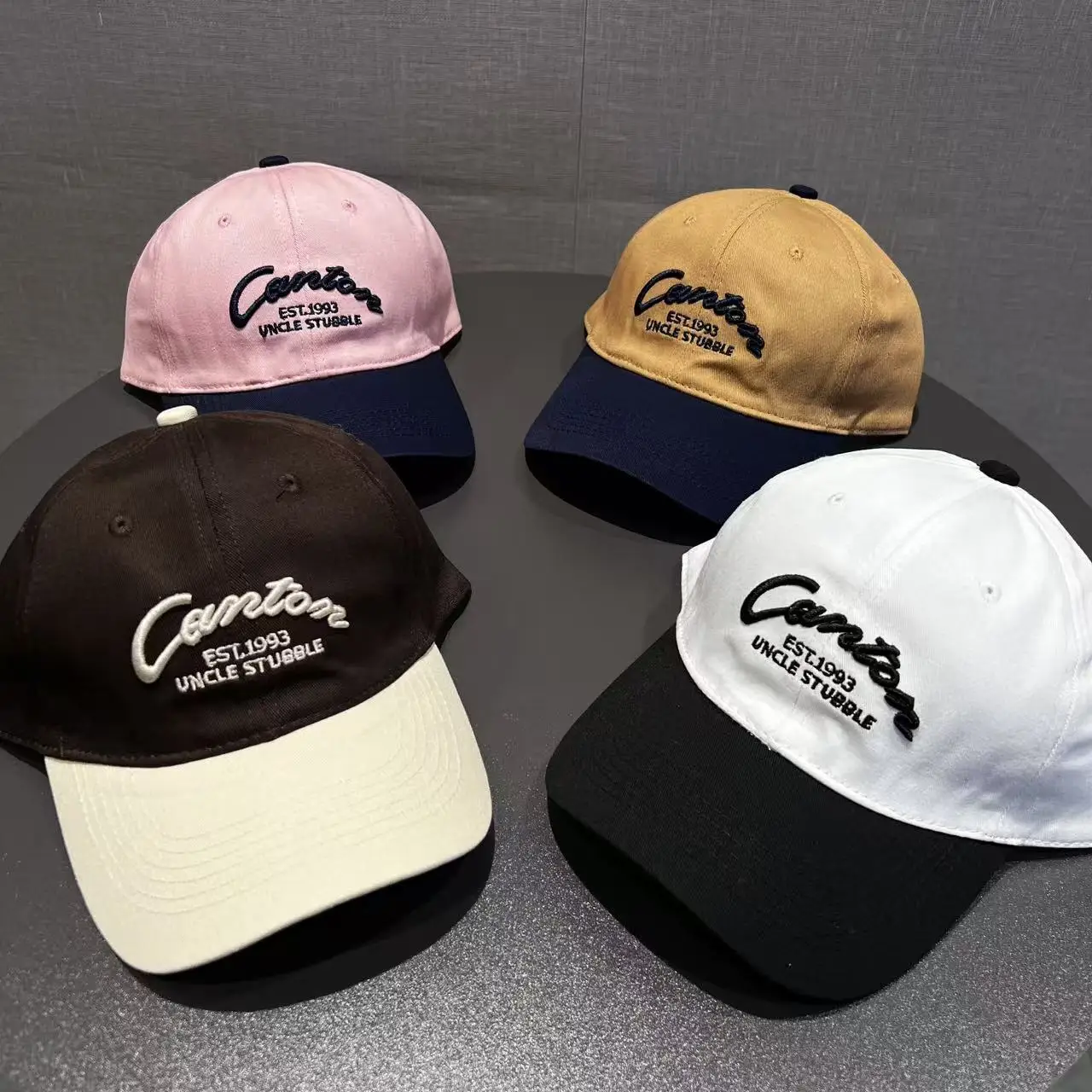 2026 new hat Korean version retro color matching cap autumn and winter retro suede sunshade baseball cap soft top