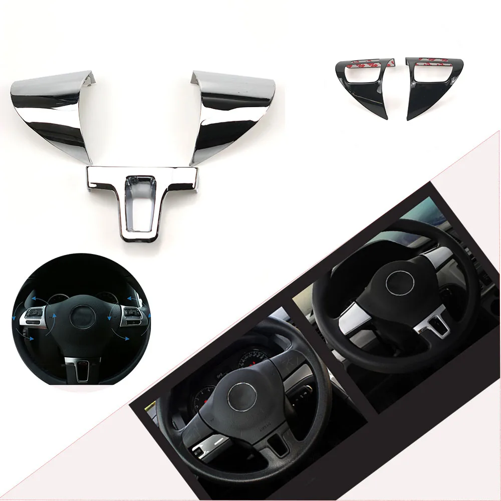 Car styling steering wheel panel trim decoration sticker car accessories For Volkswagen Amarok Lavida Passat Tiguan Touran