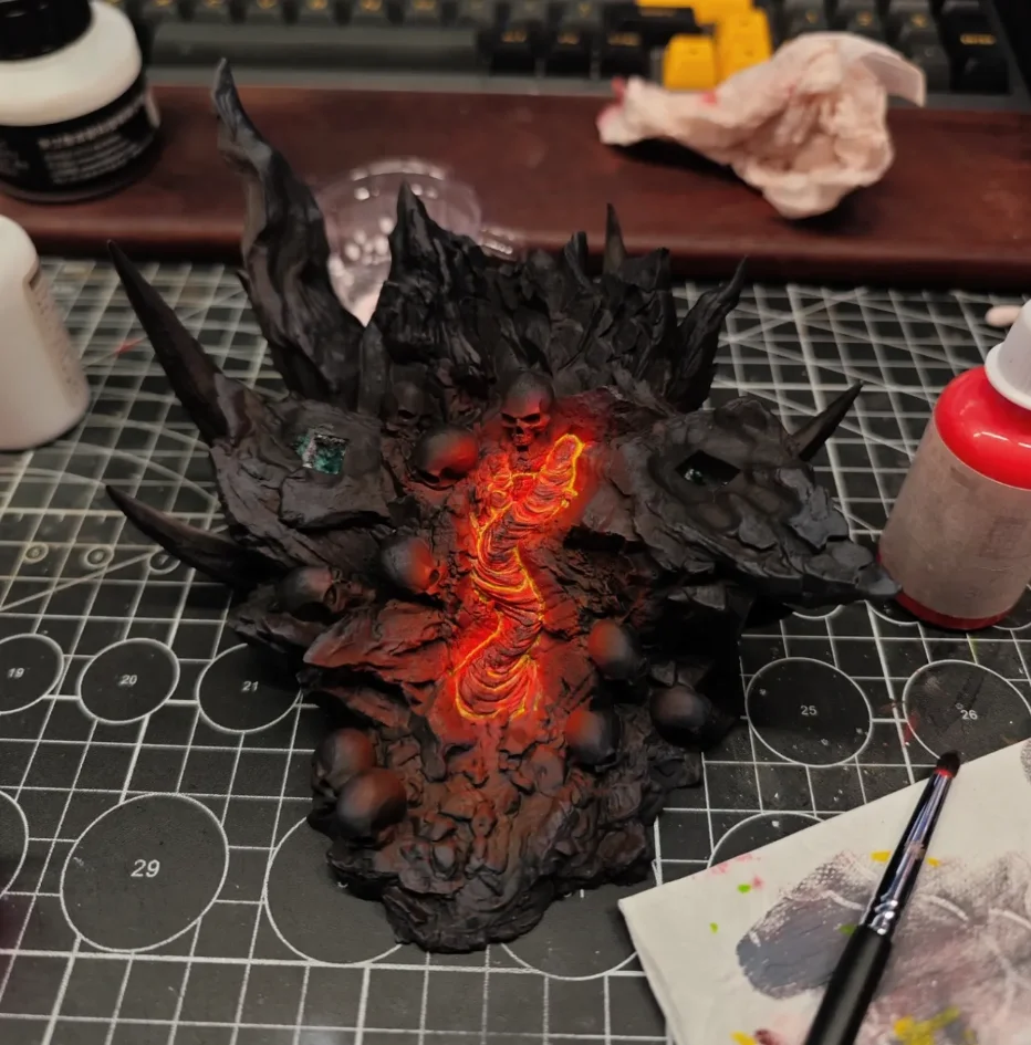 1PC Hell Demon Lord Diablo 3D High-precision Resin Printed Model Split Parts for White Model Kits DIY Coloring Self-assembly view 4