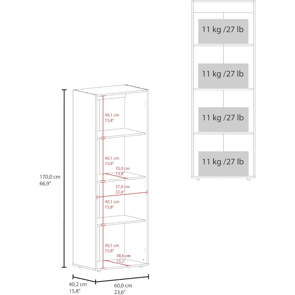Armario moderno de madera de ingeniería con 2 puertas y 4 estantes - Gabinete de almacenamiento para dormitorio de roble natural y blanco para una vida organizada