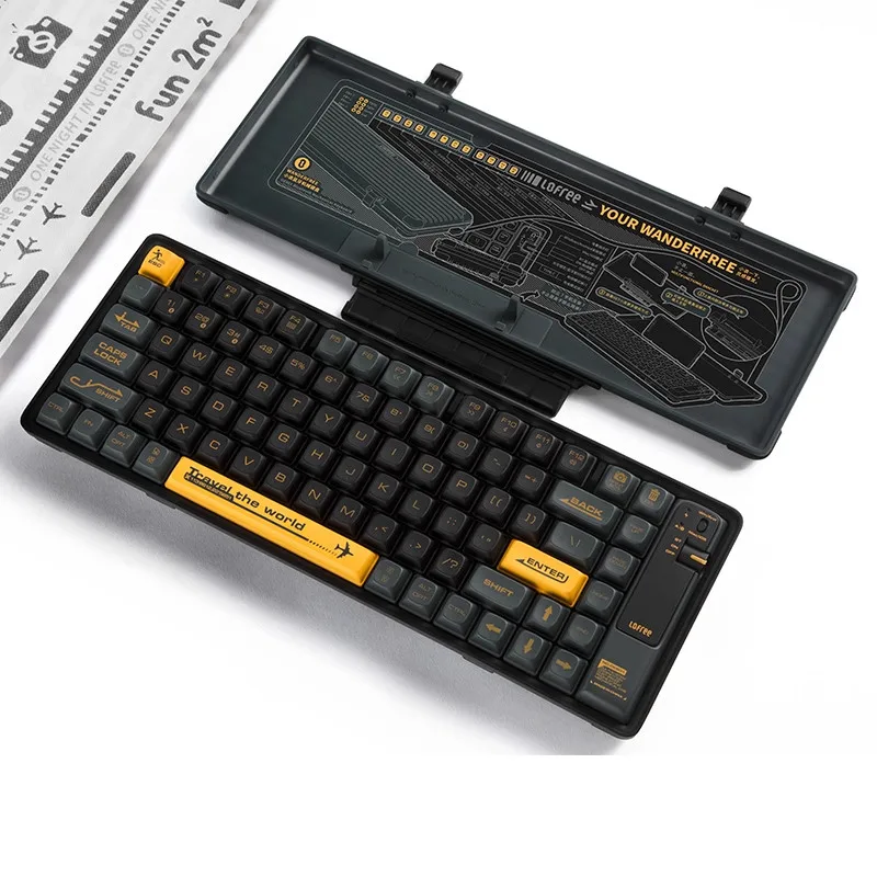 Lofree Wireless Mechanical Bluetooth Keyboard Office Computer Tea Shaft 84 Keys Wired Dual Mode Creative