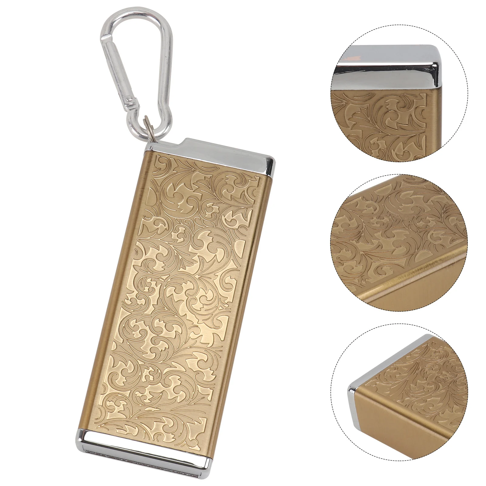 

1pc Portable Ashtray Keychain Zinc-Alloy Creative Cigarette Holder For Outdoor Travel Camping Hiking Windproof Ashtray