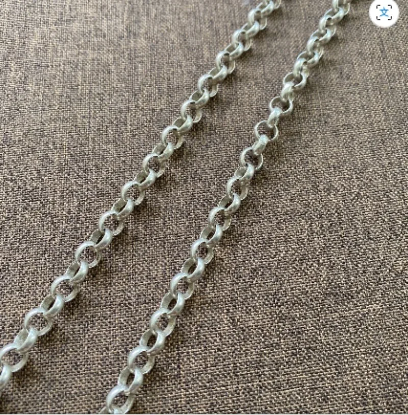 Unisex Weiße Kupfer-Rolo-Kette Halskette Vintage S-Haken-Verschluss Retro Silberton Täglicher Streetwear-Schmuck – Detail 5