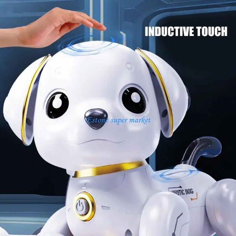 Juguete perro robótico eléctrico 090B, juguete mecánico para cachorros con Control remoto para niños, juego interacción,