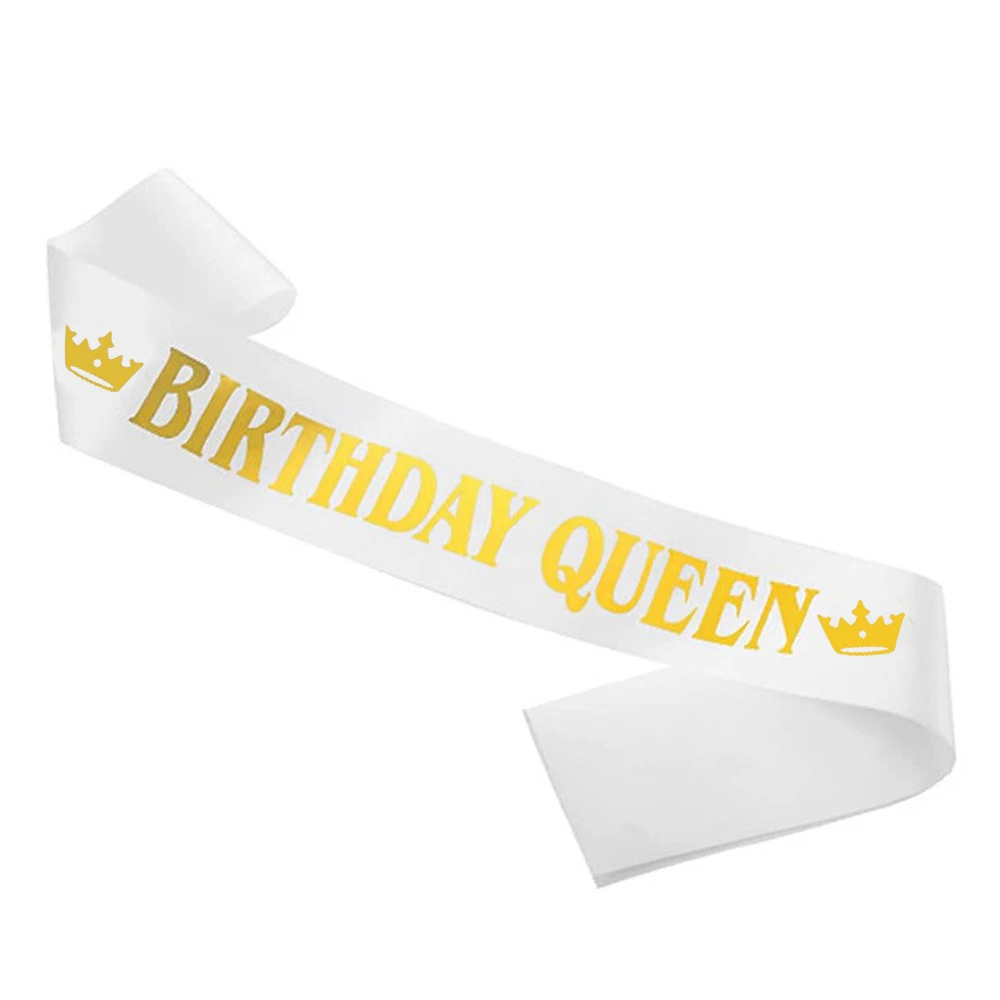 Faixa de aniversário para homens, faixa de rei de aniversário e conjunto de crachás, fita de prêmio de aniversário, decoração de festa de aniversário masculina