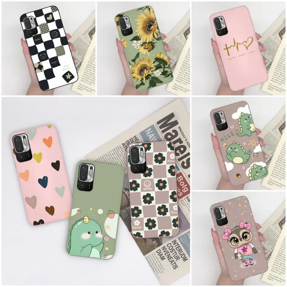 Phone Case For Xiaomi Redmi Note 10 10T 11 SE 5G Case Sunflower Cartoon Protective Soft Shell For Xiaomi Poco M3 Pro 5G Coque