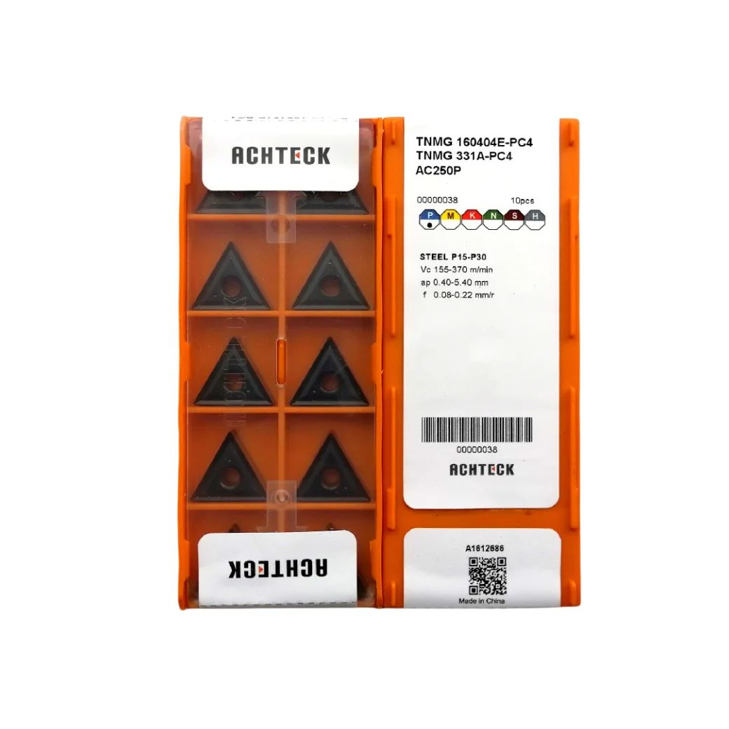 TNMG160404 TNMG160408 ACHECT Carbide Turning Inserts, Steel Machining, External Lathe Cutting Tools