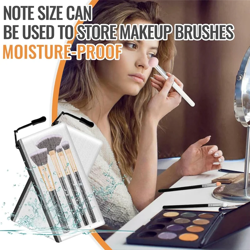 ABBK-24Pcs أكياس أكياس شبكية بسحاب، أكياس سوداء صغيرة شفافة، تنظيم مستحضرات التجميل أثناء السفر والفصول الدراسية واللوازم المكتبية