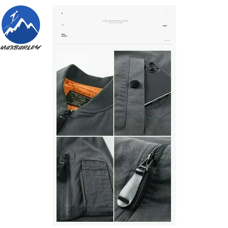 Maxbarley Tooling Baseball Jacket Men 2025 Autumn Fashion Cotton Wear-resistant Windproof Jackets Man Hiking Hunting Pilot Coat