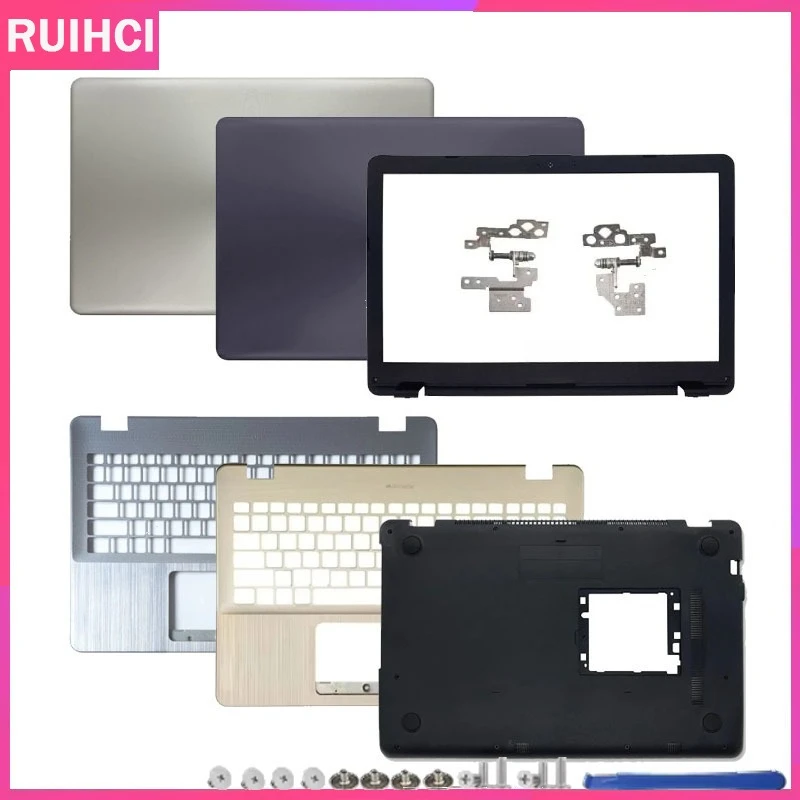 

For X542 X542U X542UR X542BA R542UA A580 F580 FL8000 New LCD Back Cover Front Bezel Palmrest Bottom Case Hinges