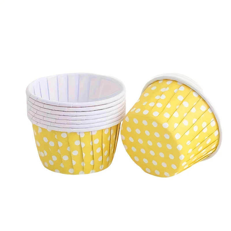 

25 шт. одноразовые бумажные стаканчики для кексов в розовый горошек, маслостойкие стаканчики для выпечки кексов и десертов, вкладыши для кексов