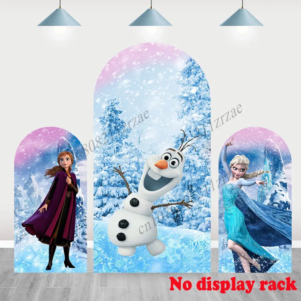 

Frozen Princess Arch Backdrop Elsa & Anna Child's Birthday Party Decorations Background Baby Shower banner Photo Props Elastic