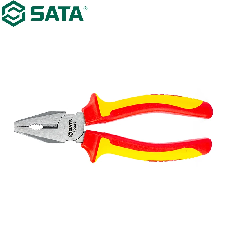 SATA 70332 VDE Insulated And Pressure Resistant Steel Wire Pliers 7 Inch High Quality Materials Exquisite Workmanship