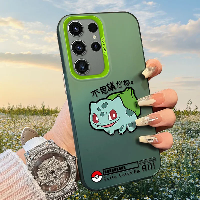 Pokemon Mewtwo Bulbasaur Frosted Case for Samsung Galaxy S25 S24 S23 S22 Ultra S21 Plus S20 FE A73 A72 A71 A56 A55 Acrylic Cover