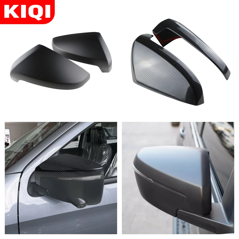 For Isuzu D-MAX DMAX 2021 2022 2023 Rearview Mirror Cover Trim Side Door Mirror Strip Sticker Carbon Fiber Car Accessories