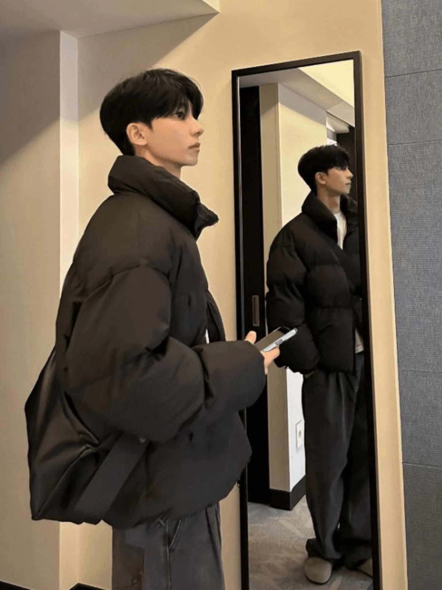 

Утепленная мужская зимняя куртка в американском уличном стиле с воротником-стойкой, хлопковое пальто, верхняя одежда, теплая молодежная повседневная куртка из полиэфирного волокна