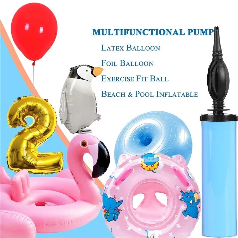 1Pc Balloon Pump Air Inflator Hand Push Portable Balloon Accessories Latex Balloon Confetti Birthday Wedding Party Supplie