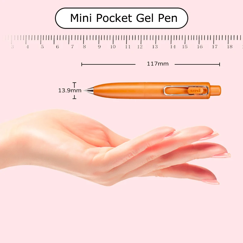 Uni bonito mini caneta gel, uniball UMN-SP gordinho push-action grosso tinta preta bolso caneta secagem rápida à prova dwaterproof água compacto material escolar