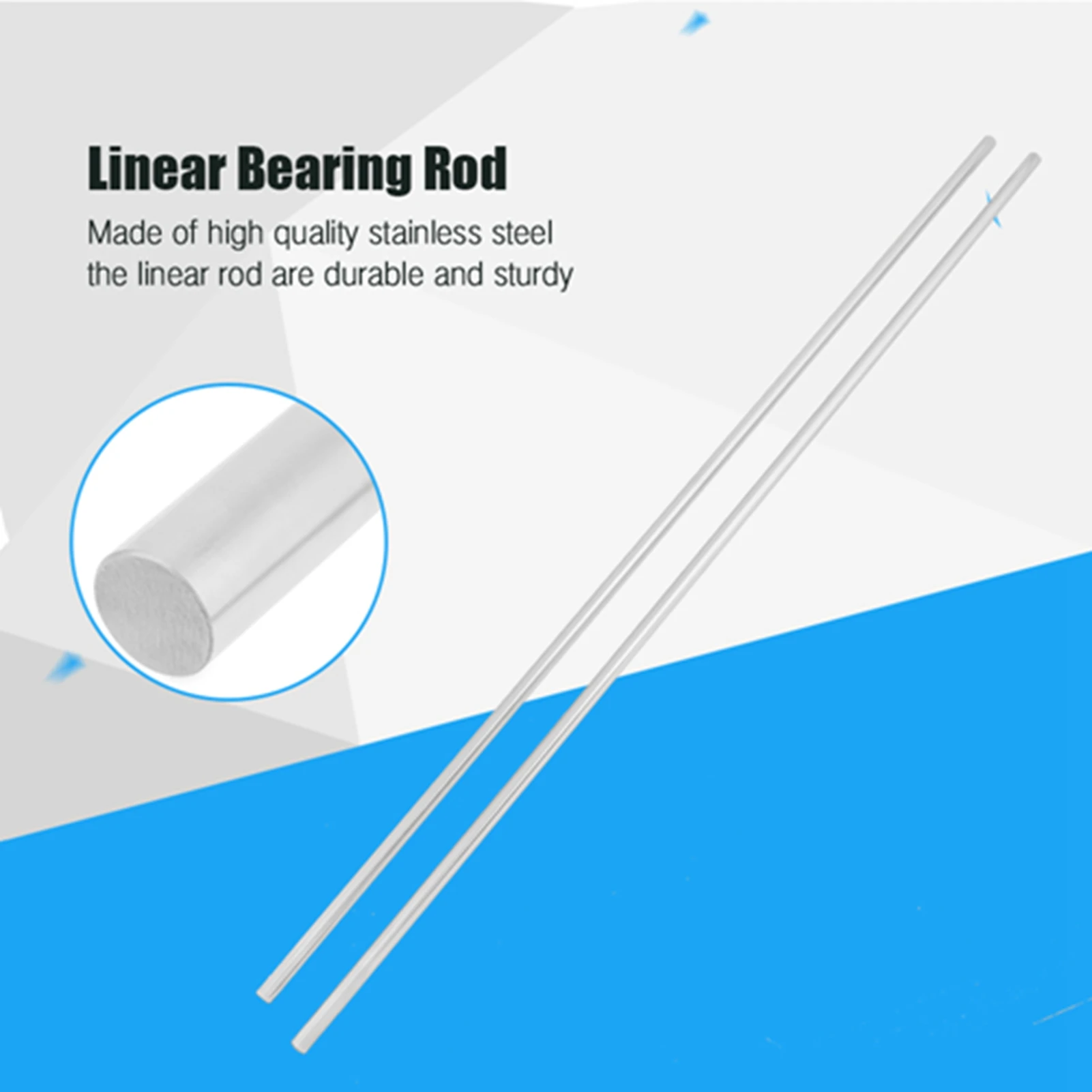8mm Linear Rod Linear Bearing Rod Stainless Steel Cylinder Rail Linear Shaft Straight Round Rod 8mm Diameter 600mm Length