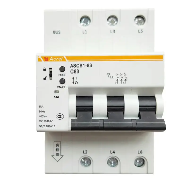 single phase 2P 63A smart switch breaker interuppter overload protection timing control CB