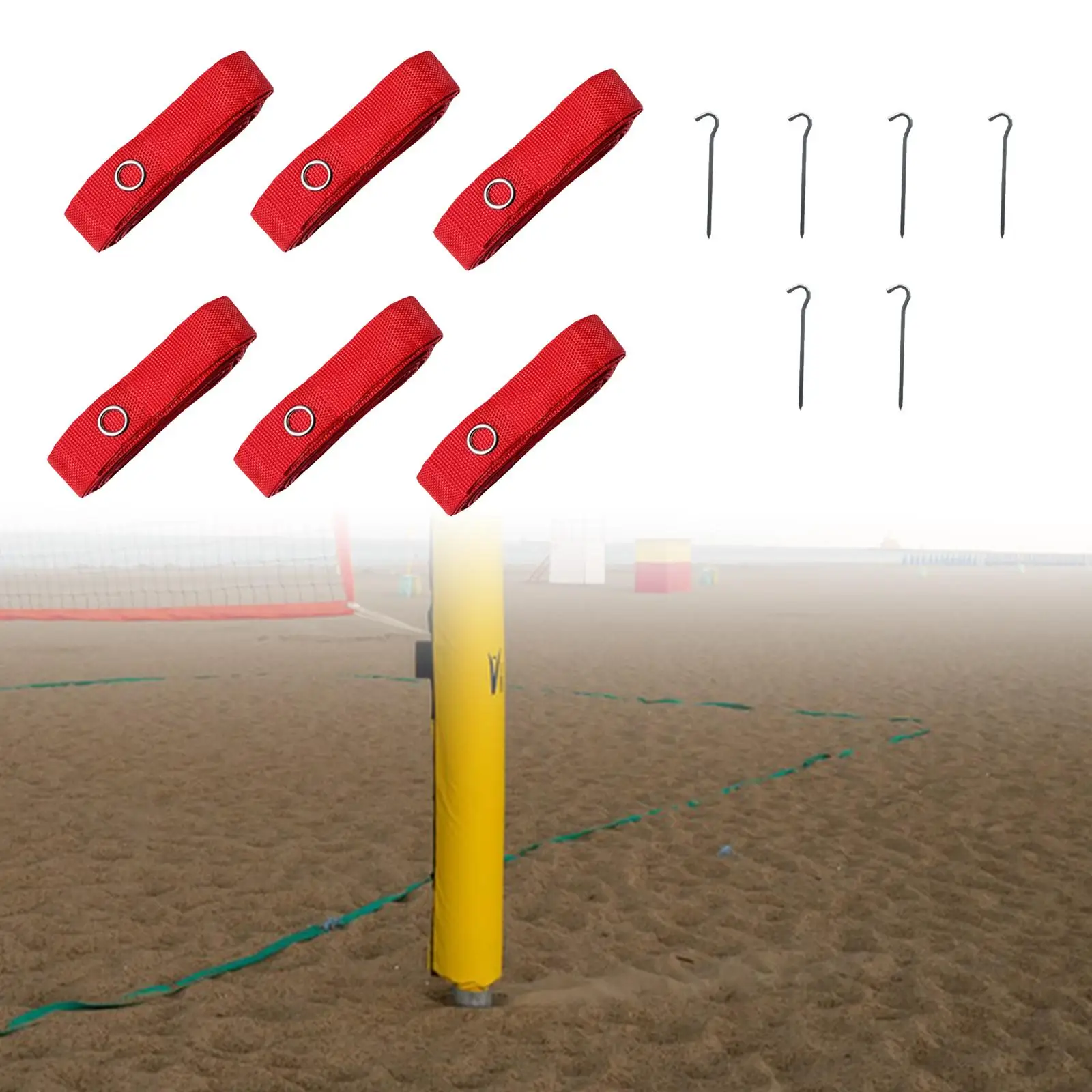 

6x Beach Volleyball Lines Field for Training Outdoor Sports Beach