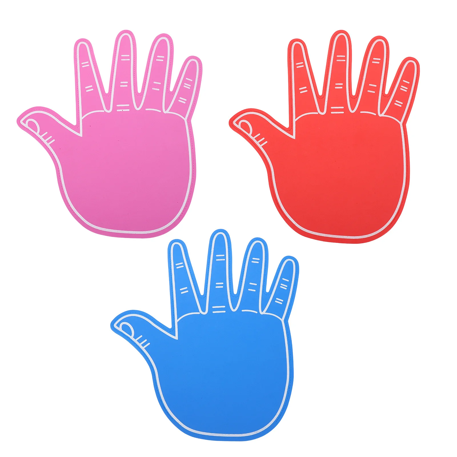 

3Pcs Foam Hands for Fans Cheerleading Supplies Large Hand Clappers Noise Reducing Lightweight Eva for Games Parties Crowd