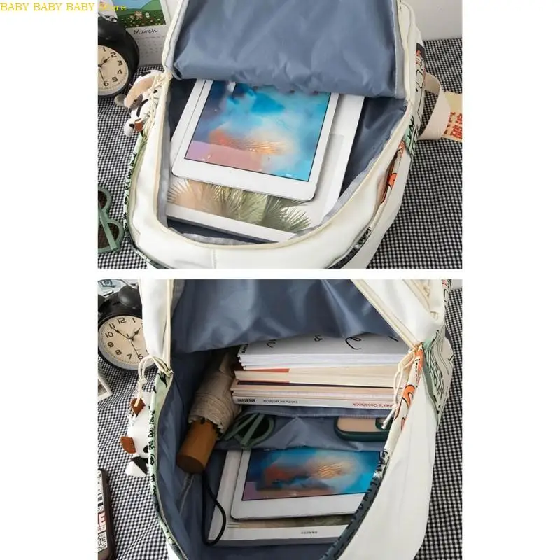 

Q81A School Backpack with Pendant College Travel Bookbag for Teenager Student