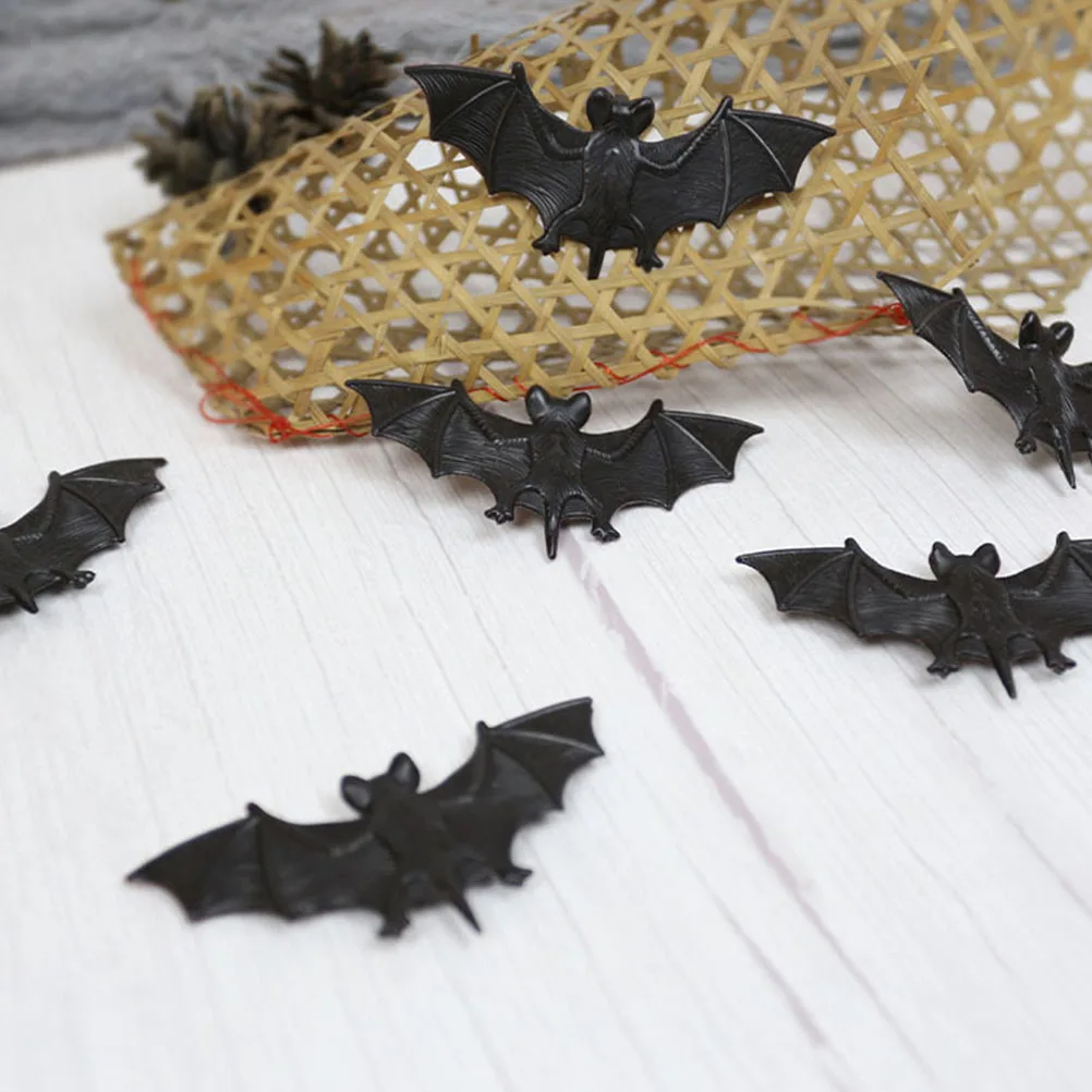 

12Pcs Halloween Bat Decor Premium Plastic Decorative Bat Prop for Party Supplies Spooky Home Decoration Prank Activity Use