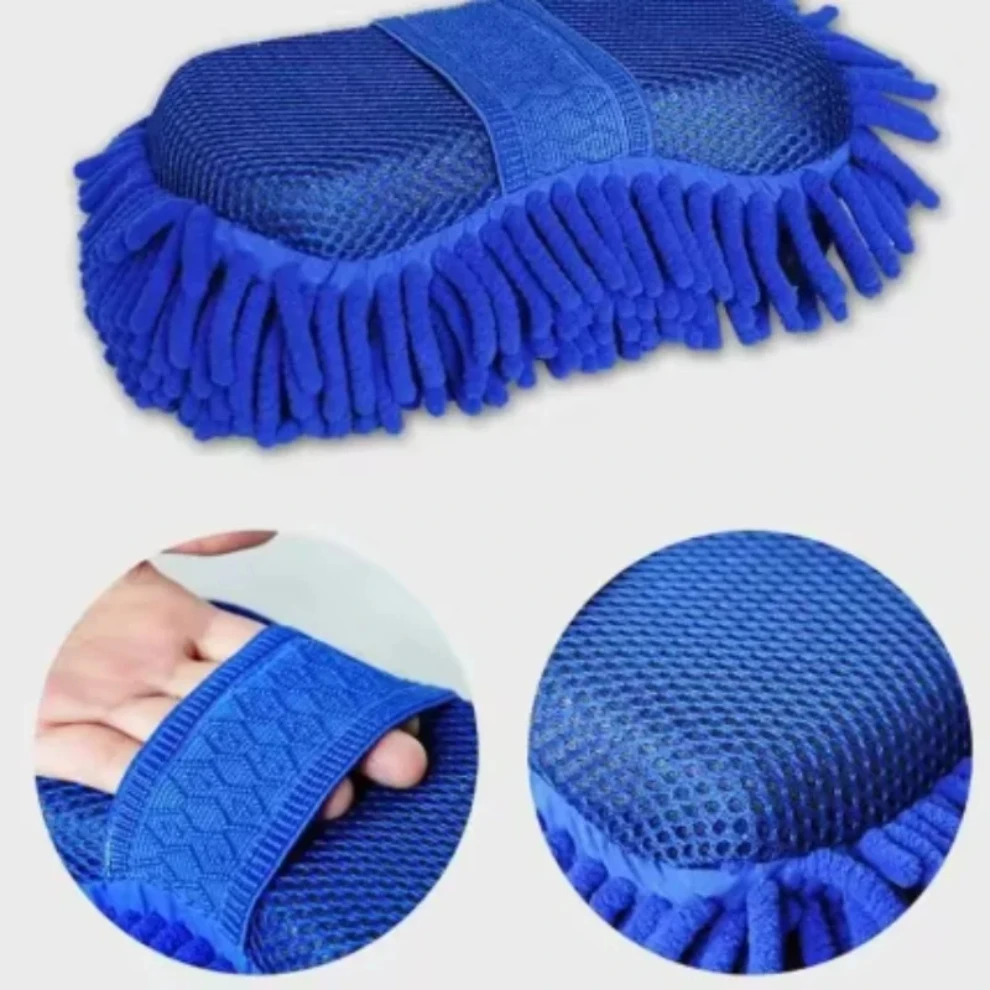 

1 Pc Blue Microfiber Chenille Car Wash Sponge Care Washing Brush Pad Cleaning Tool Auto Washing Towel Gloves Styling Accessories