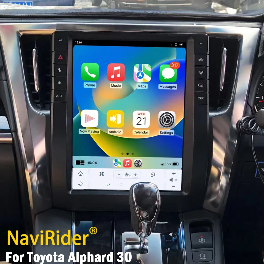 

13-дюймовый вертикальный автомобильный видеоплеер для Toyota Alphard 30 A30 2015-2019, радио, VELLFIRE, стерео, GPS, Carplay, мультимедиа, Android