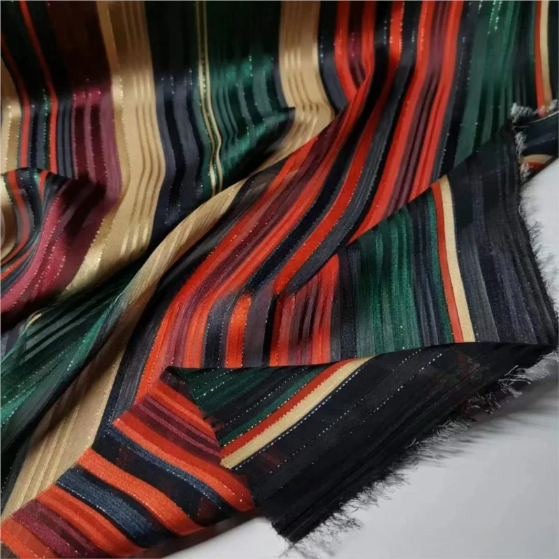 Colorful Stripe Bright Silk Chiffon Skirt Decorations Polyester Fabric