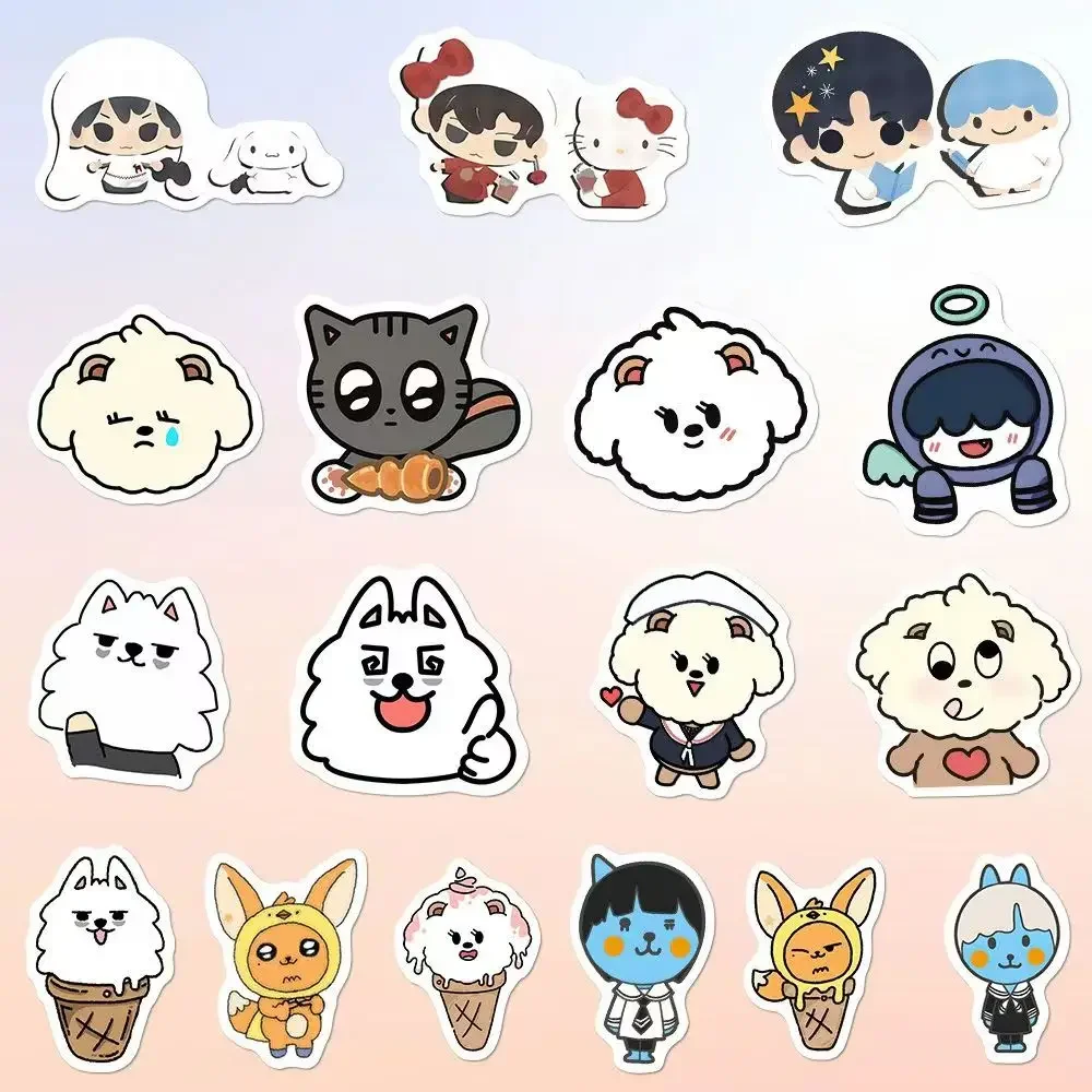 65pcs Kpop Cute Animal Plastic Stickers SooBin YeonJun TaeHyun Creative Decorative Hand Account Waterproof Stickers Fans Gifts