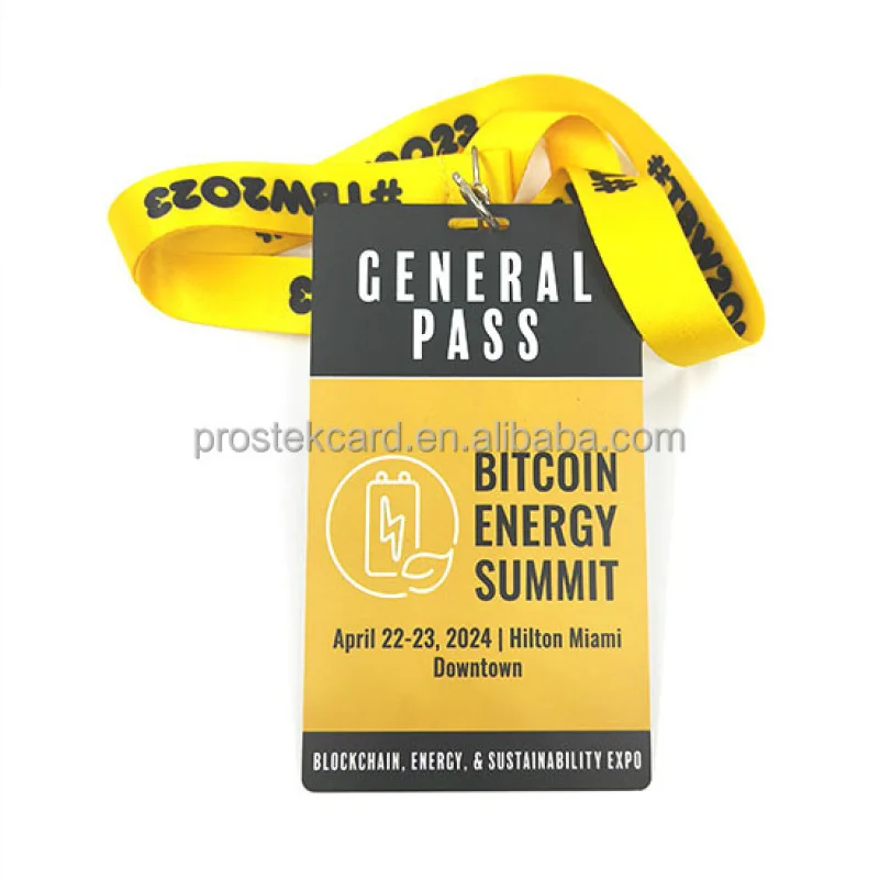 Custom  Printed Nfc Rfid Member Id Vip Pvc Plastic Event Badge With Hole Punch and lanyard