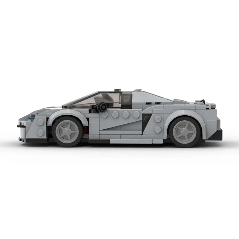 MOC-121112 Boys' Building Block Car Model Speed Series 8 Grid Car Super Handsome Sports Car Light Grey Racing Toy Gift Pack